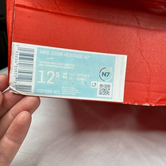 NWB Nike Zoom Heritage N7 Pendleton Thunder Grey Sneaker-12.5 - Picture 2 of 7
